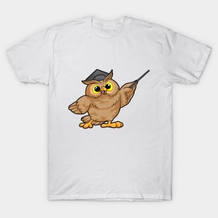 Owl as Teacher with Pointer T-Shirt